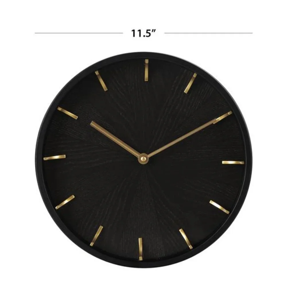 Better Homes & Gardens 11.5 Quartz Battery Modern Woodgrain Indoor Wall Clock